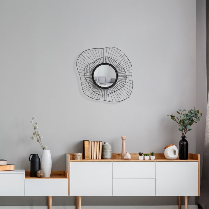 Wallity WM-015 Espejo Decorativo Metal Negro 69 x 8 x 60 cm